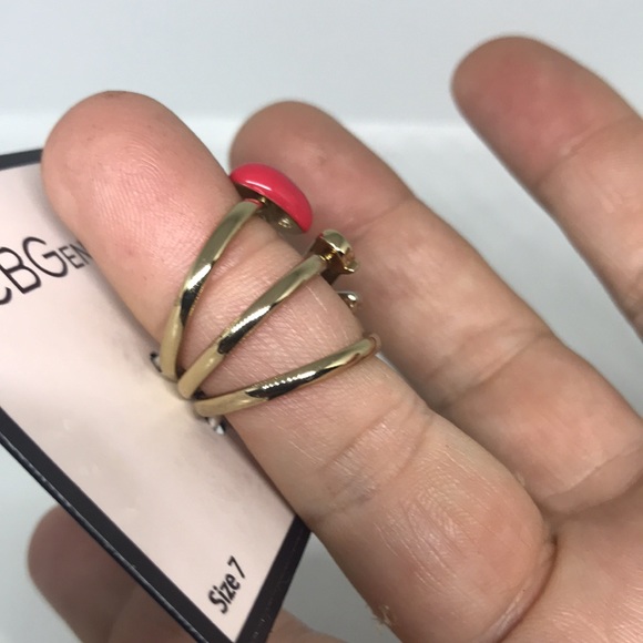 BCBGENERATION Goldtone Emoji Stacked Ring NWT - Picture 10 of 10